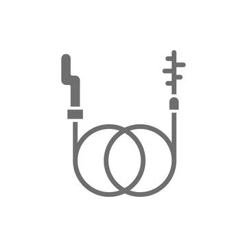 Plumbing wire, drain snake, pipe cleaner grey icon. Stock Illustration