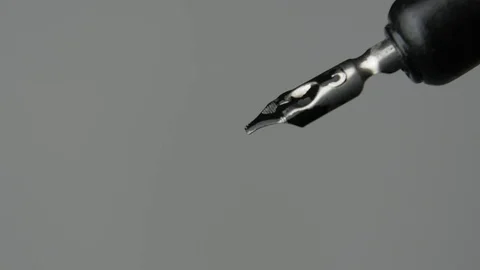 Plume with Dropping Ink Stock Footage 74249659