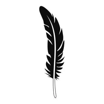 Plume feather icon, simple style Stock Illustration