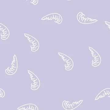 Plume feather soft fluffy line seamless pattern Stock Illustration