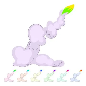 Plume rocket smoke trail vector cartoon graphic Stock Illustration