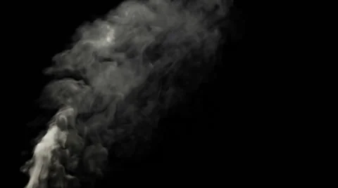 Plume of smoke in the wind. Alpha matte. Stock Footage 58382103
