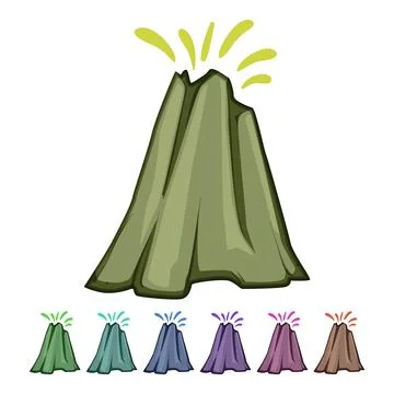 Plume volcano eruption cartoon vector graphic Stock Illustration