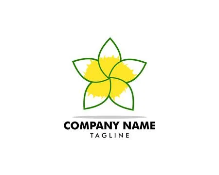 Plumeria flower logo template vector Stock Illustration