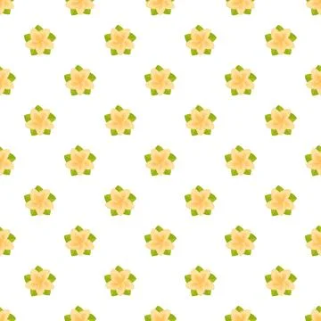 Plumeria flower pattern creating a seamless floral background Stock Illustration