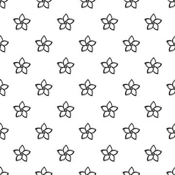 Plumeria flower pattern seamless Stock Illustration