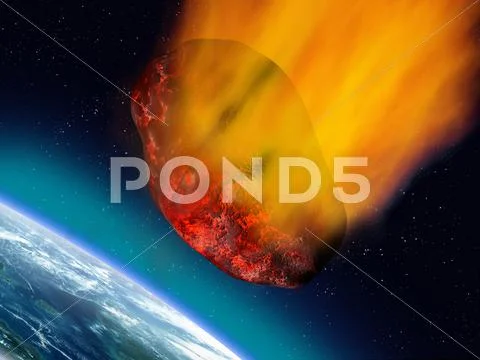 Plummeting asteroid Stock Illustration
