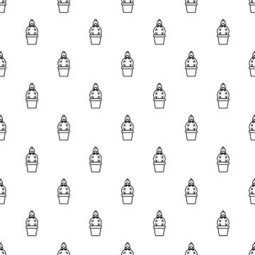 Plump cactus pattern vector seamless Illustrazione stock