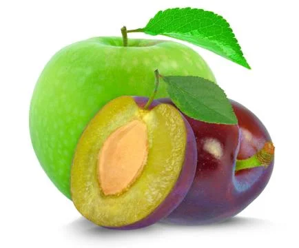 Plums with apples Stock Photos