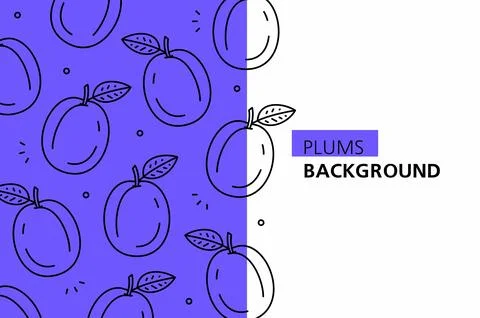 Plums background 库存插图