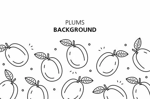 Plums background 库存插图