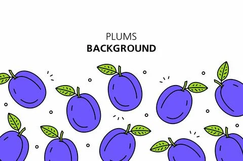 Plums background 库存插图
