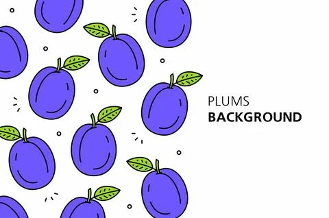 Plums background 库存插图