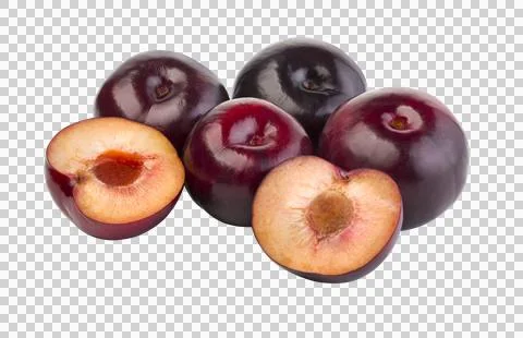 Plums isolated on transparent background, Stock Photos