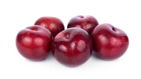 Plums isolated on white background Foto stock