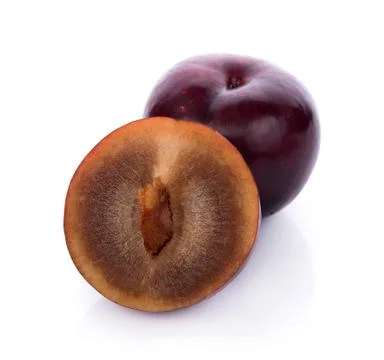Plums isolated on white background 写真素材