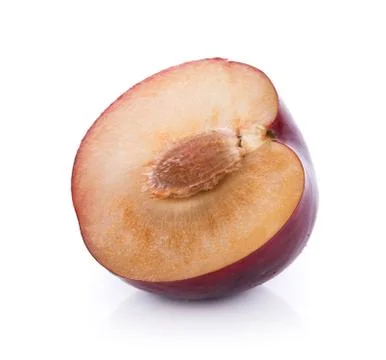 Plums isolated on white background Fotos Stock