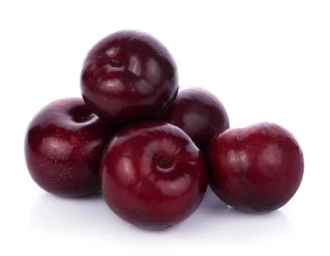 Plums isolated on white background 스톡 사진