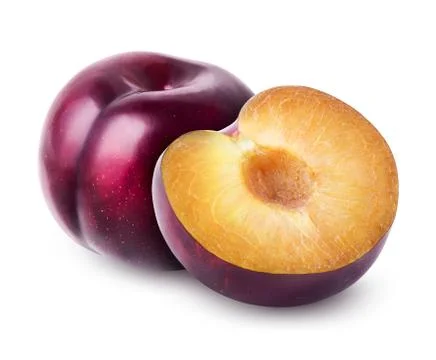 Plums isolated on white Foto stock