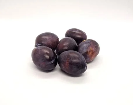 Plums. plums on a white background side view Stock Photos