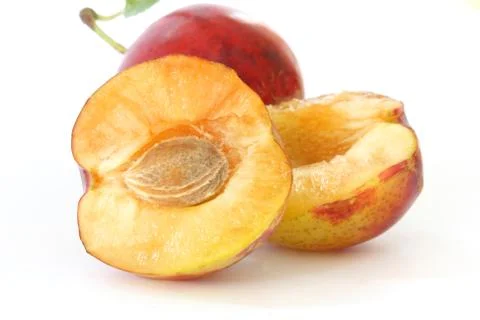 Plums on white background Stock Photos