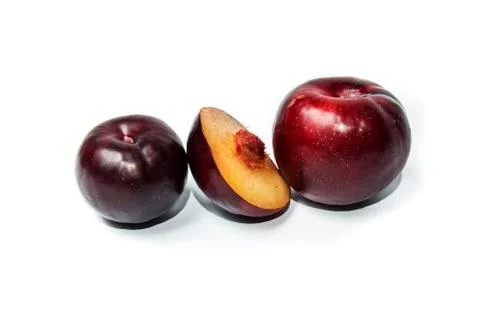 Plums on white Stock Photos