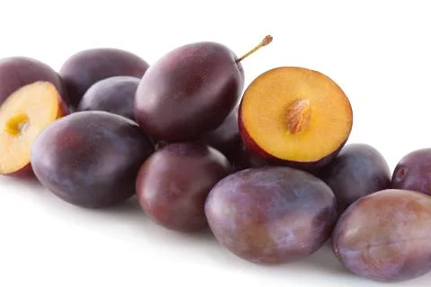 Plums on white Stock Photos