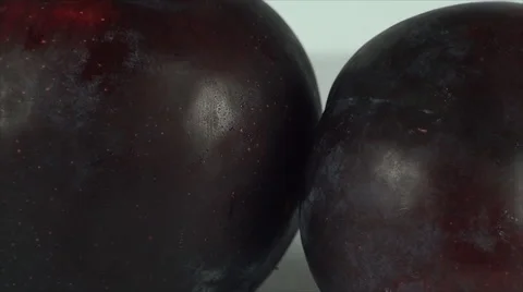 Plums On A White Surface, Fruit, Dessert, Delicious, Bio, Organic, Zoom Out Stock-Footage 40616491