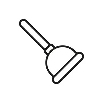 Plunger bathroom icon vector basic design simple and modern Illustrazione stock