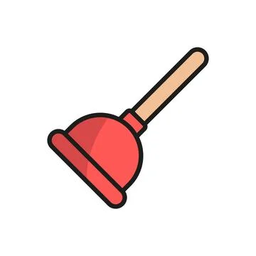 Plunger bathroom icon vector basic design simple and modern Illustrazione stock