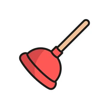 Plunger bathroom icon vector basic design simple and modern Illustrazione stock