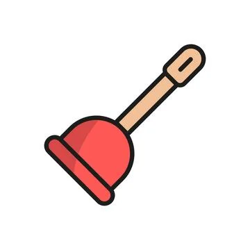 Plunger bathroom icon vector basic design simple and modern Illustrazione stock
