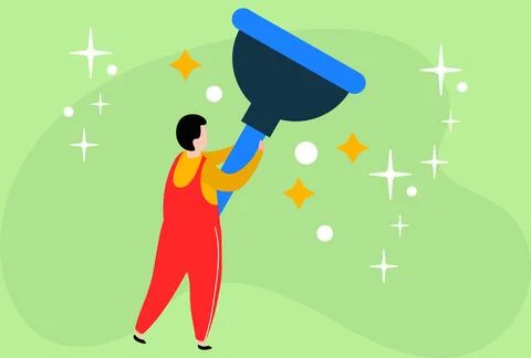 Plunger Concept Illustration Vector Style Illustration Stock Illustration