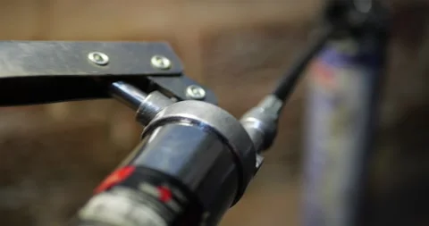 Plunger Grease Gun Close Up Generating High Pressure Lubrication Mechanism Stock Footage 321810504