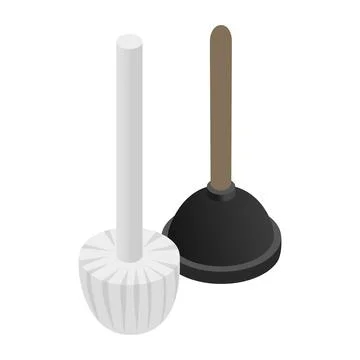 Plunger isometric 3d icon Stock Illustration