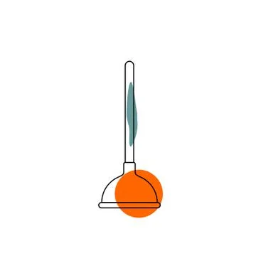 Plunger Outline vector Illustration Stock Illustration