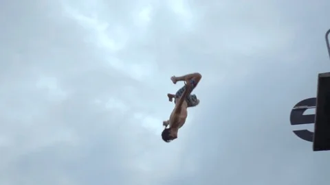 Plunging slow motion Stock Footage 77826979