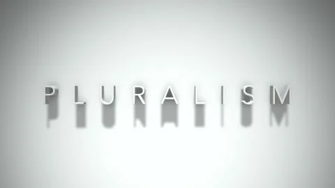 Pluralism 3D title animation with shadows on a white background 스톡 동영상 296510136