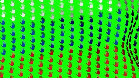 Plurality of large hands forming Russian flag waving in the wind and fly back. Vídeos de archivo 73687325