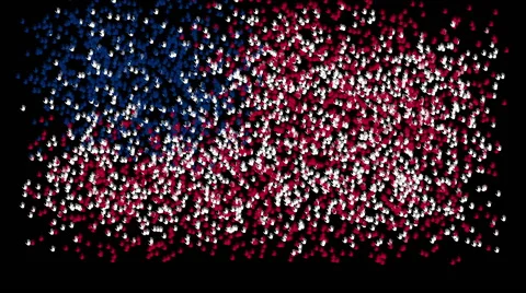 Plurality of voting hands forming American flag waving in the wind and fly back Stock Footage 61798985