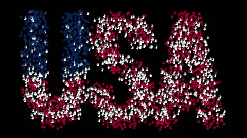 Plurality of voting hands forming text USA in US flag colors and fly back Stock Footage 61188692