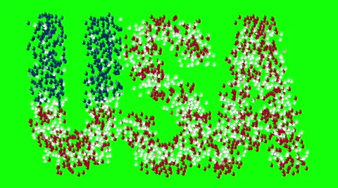 Plurality of voting hands forming text USA in US flag colors and fly back Video stock 61188727