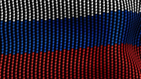 Plurality of voting palms forming Russian flag waving in the wind and fly back. Stock Footage 67093332