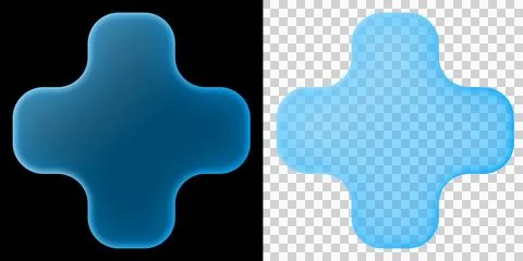 Plus Abstract Blue Glowing Rounded Cross Shape Futuristic Minimal Icon Backgroun Illustrazione stock