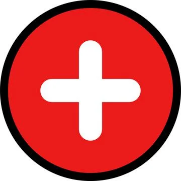 Plus add icon set. Positive sign. Horizontal line with vertical bar, plus symbol Stock Illustration