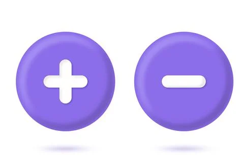 Plus and minus button Stock Illustration