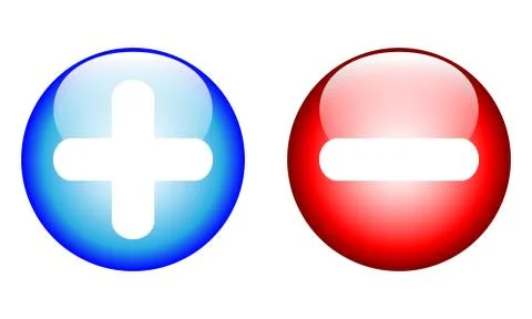 The plus and minus buttons on white. Stock Illustration
