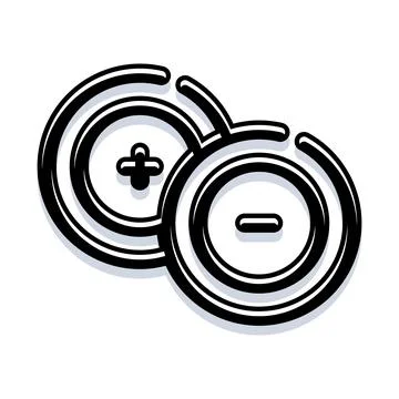 Plus and minus circular math interface buttons Stock Illustration