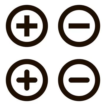 Plus and minus signs vector icons set Stock Illustration