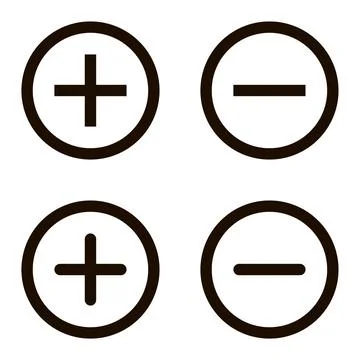 Plus and minus signs vector icons set Stock Illustration